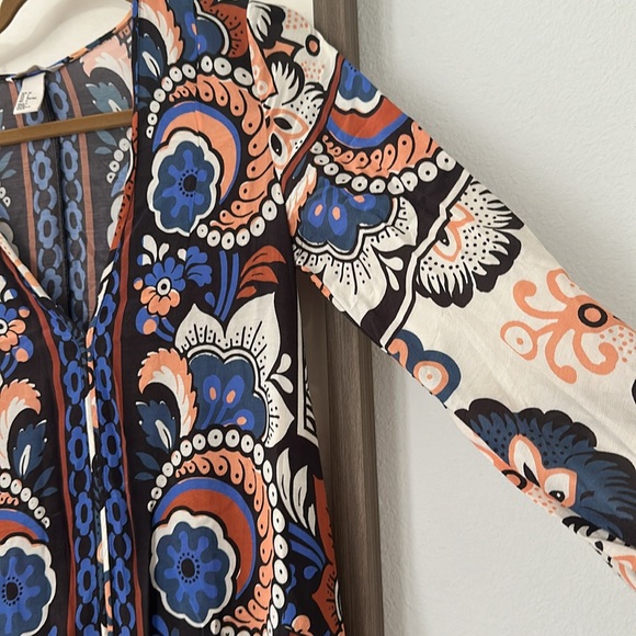 Long dress made in Turquia . Long, flowy, multi-coloured boho maxi dress - Picture 6 of 10